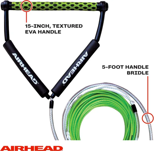 Miniatura 3 de Airhead Dyneema Wakeboard Rope and Handle, No Stretch Tow Rope with EVA Grip, Multi Section Water Ski Wakeboarding Line for Boat Towables, 1,700 lb