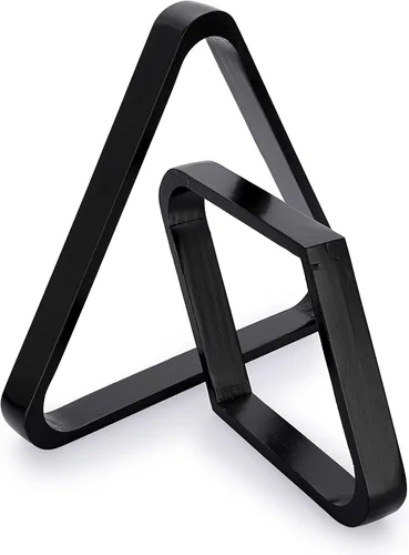 OwnMy Juego de 2 estantes de madera para billar, de madera maciza vintage, 8 bolas, triangulares, y 9 bolas de diamantes, estantes para pelotas de