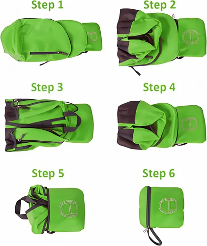 Miniatura 5 de MounTop Mochila resistente al agua plegable ligera al aire libre para viajes senderismo equitación Verde