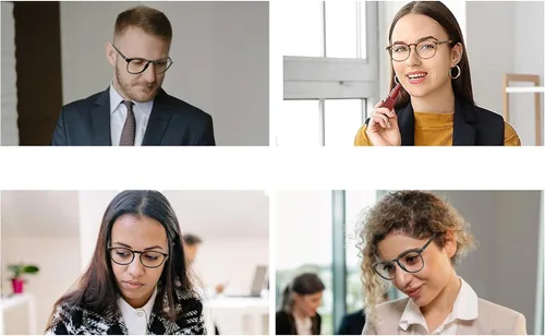 Miniatura 6 de Przene Paquete de 3 lentes de bloqueo de luz azul para mujeres/hombres, gafas redondas retro para computadora, antifatiga ocular, Negro/Cristal/Ámbar