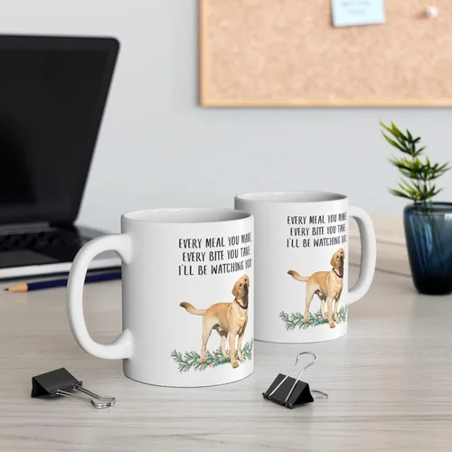 Miniatura 5 de Divertidos regalos amarillos de Labrador Retriever para mujeres, Día de la Madre 2025 Every Meal You Make Every Bite You Take Taza de café, taza