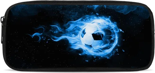 Miniatura 6 de FOR U DESIGNS Estuche para lápices de fútbol para niños, con la bandera estadounidense, con cremallera, bolsa para lápices para niños, pequeña bolsa