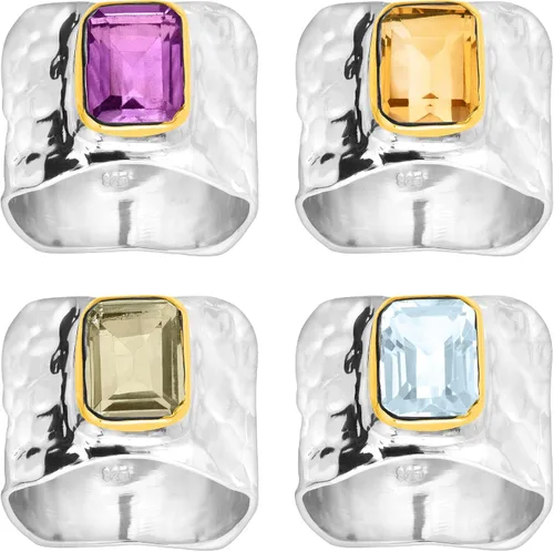 Miniatura 7 de Silpada Anillo de piedras preciosas "Lakeside" en plata de ley y placa de oro, Plata de ley, oro, piedra preciosa, plata, Topacio