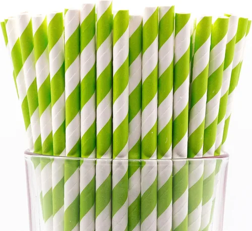 Miniatura 64 de Paquete de 150 pajitas de papel biodegradables con lunares rojos de 4 capas (compostables, no tóxicas, sin BPA)