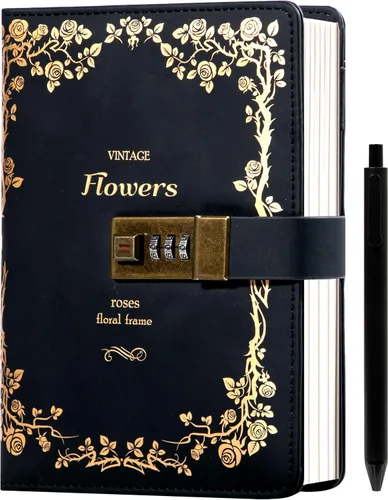 Miniatura 13 de Diario CAGIE con cerradura para hombres y mujeres, recargable con 290 páginas rayadas, diario con cerradura con bolígrafo, diario de escritura