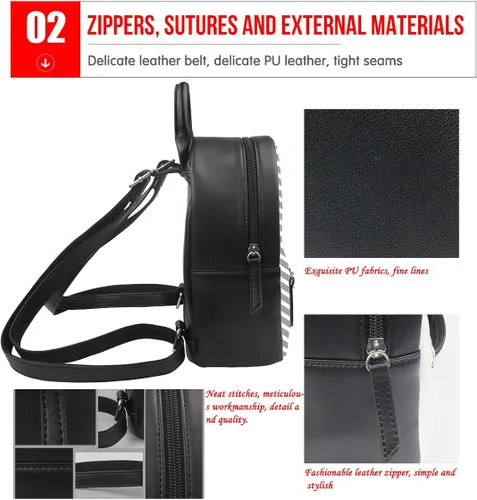 Miniatura 4 de Amzbeauty Mini mochila de cuero para mujeres y niñas, pequeña bolsa de compras casual