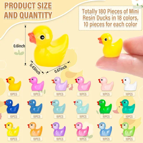 Miniatura 2 de selizo 180 mini patos de resina, pequeño pato para jardín de hadas de micro paisaje, adorno de casa de muñecas para bromas de escondite, recuerdos