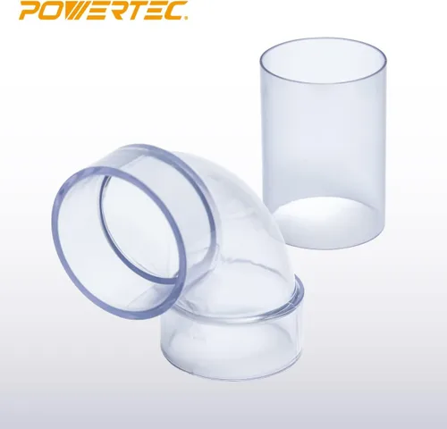 Miniatura 2 de POWERTEC 70321 Codo de 90 grados de identificación de 2-1/2 pulgadas para tuberías de recolección de polvo de 2-1/2 pulgadas, adaptadores