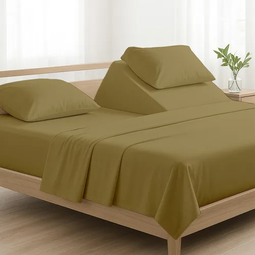Miniatura 16 de NON Sticky cotton Juego de sábanas de 4 piezas para cama ajustable con números de sueño, 100% algodón egipcio, cabezal flexible de 34 pulgadas, se