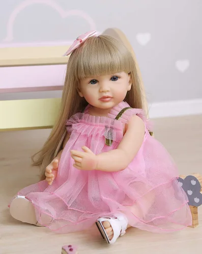 Miniatura 2 de RXDOLL Muñecas reborn de bebé de cuerpo completo de silicona y vinilo, niña de 22 pulgadas / 55 cm, muñeca realista y recién nacida, bebé de aspecto