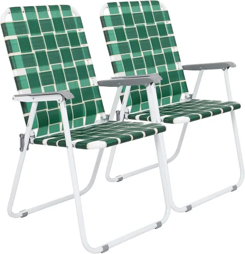 VINGLI Juego de 2 sillas plegables de malla para patio y césped, sillas de playa al aire libre, silla de comedor portátil para patio al aire libre,