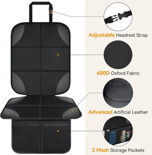 Miniatura 3 de Musclez Protectores de asiento de automóvil, fundas de asiento de automóvil impermeables de tela 600D, respaldo antideslizante y 2 bolsillos