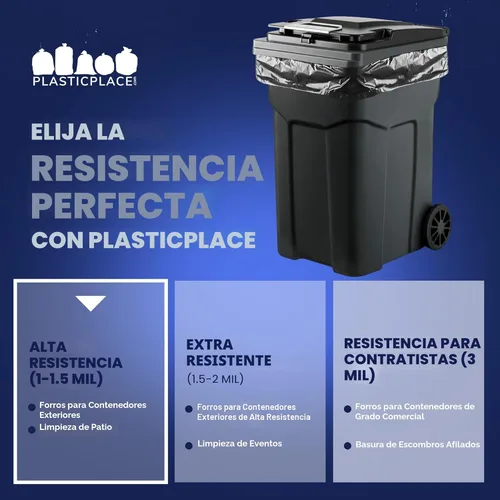 Miniatura 6 de Plasticplace Bolsas de basura negras resistentes de 95-96 galones - Grado contratista, bolsas de basura extragrandes para construcción y botes