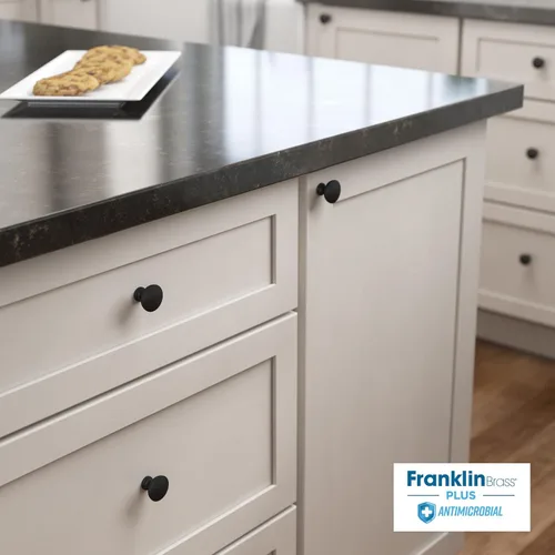 Miniatura 3 de Franklin Brass Fulton P29523Z-FBA-B - Paquete de 5 pomos para gabinete, manijas negras mate para cajones de muebles, cocina, puerta, baño, 1-3/16