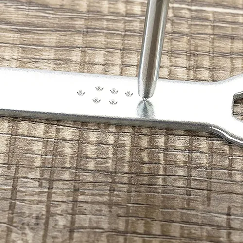 Miniatura 5 de 2 piezas perforadoras automáticas de metal de resorte ajustable con impacto ajustable para ventanas de vidrio de metal de madera, etc., plateadas
