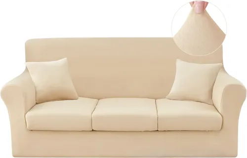 Miniatura 15 de JQinHome Funda elástica para sofá de 2 piezas Fundas para sofá, funda para sillón con funda de cojín separada para silla, protector de muebles
