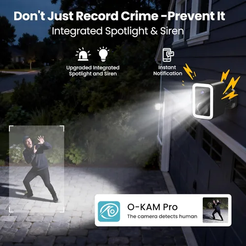 Miniatura 3 de Cámaras de seguridad 2K actualizadas 2026 inalámbricas para exteriores, detección de movimiento AI y alarma de sirena de foco, cámara exterior
