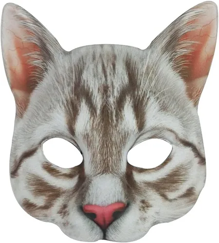 1 máscara de gato realista de Halloween, máscara de gato para Halloween, Navidad, Pascua, accesorio de fiesta de disfraces Máscara de gato estilo I