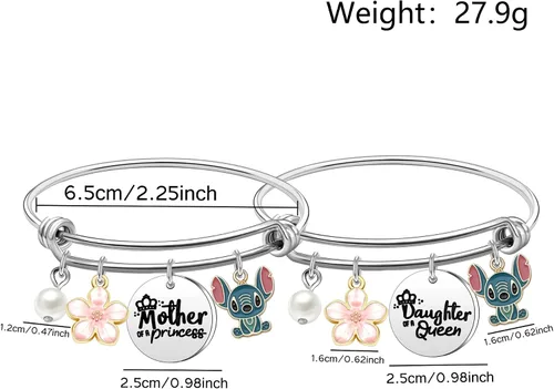 Miniatura 2 de KTENME Regalo para el Día de la Madre para mujeres y niñas, 2 pulseras de joyería para madre, madre, madrastra regalo de cumpleaños de hija