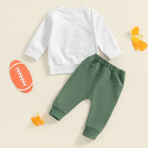 Miniatura 132 de BemeyourBBs Conjunto divertido de sudadera y pantalones de manga larga con letras divertidas para bebé niño y niño
