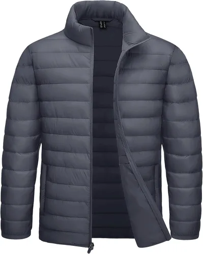 Miniatura 14 de TACVASEN Chaqueta Puffer Ligera para Hombre Chaquetas Acolchadas de Invierno Puffy Abrigadas Resistentes al Agua Resistentes al Viento Abrigos