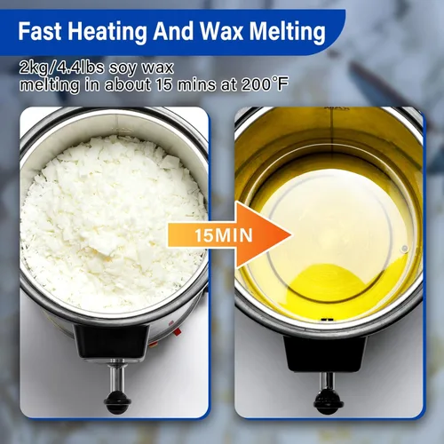 Miniatura 2 de TCFUNDY Olla para Derretir Cera para Hacer Velas 8.45Qts/17Lbs, Olla Eléctrica Antiadherente para Derretir Cera 8L, Kit DIY para Hacer Velas