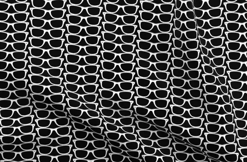 Miniatura 4 de Spoonflower Tela – Gafas de sol negras Nerd Geek Chic estilo retro de los años 80 a la moda blanca impresa en tela de algodón de Petal Signature by