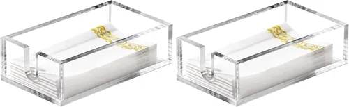 Miniatura 8 de Servilletero acrílico – Bandeja transparente más gruesa para toallas de invitados para baño, cocina, comedor, toallas de mano de papel desechables