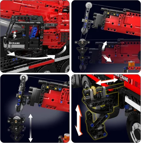 Miniatura 6 de Mould King 17074 Engineering LTM Crane: Modelos de máquina de grúa de construcción con control remoto todo terreno perfectos para entusiastas