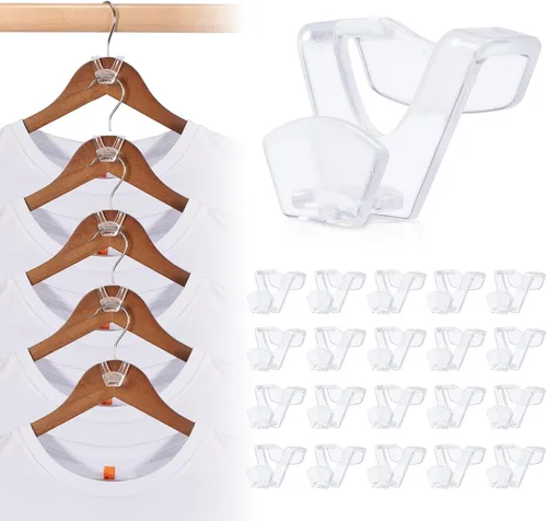 Miniatura 13 de HOUSE DAY Ganchos Colgadores que Ahorran Espacio Paquete de 60, Ganchos Conectores Blancos para Perchas de Ropa, Ganchos para Perchas Resistentes