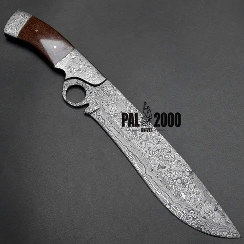 Miniatura 7 de PAL 2000 KNIVES Cuchillo Bowie de acero de Damasco hecho a mano de 13 pulgadas - Mango de micarta con refuerzos de acero de Damasco 1094