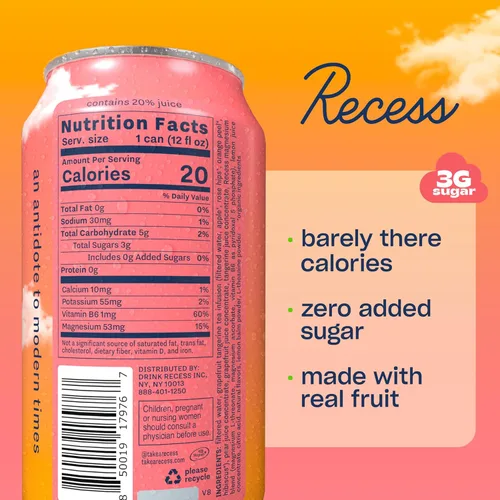 Miniatura 8 de Recess Mood - Bebida calmante con suplemento de magnesio, 12 onzas (Vainilla Naranja, paquete de 12)