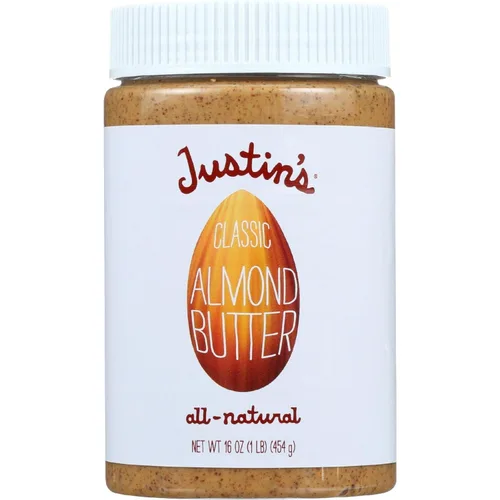Miniatura 8 de Justin's Mantequilla de almendras y canela, sin revuelta, sin gluten, sin OMG, de origen responsable, tarro de 16 onzas (paquete de 6)