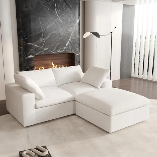 Miniatura 49 de Cloud - Sofá modular convertible de 80.3 pulgadas en forma de L para sala de estar con otomana de almacenamiento, sofás profundos minimalistas