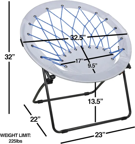 Miniatura 3 de Zenithen Silla plegable redonda con marco de metal para interiores y exteriores, para dormitorio, actividades al aire libre, películas