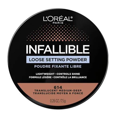 L'Oreal Paris Infallible - Polvos de fijación sueltos teñidos, acabado mate, ligero, sin color blanco, 2 tonos de claro a profundo, translúcido