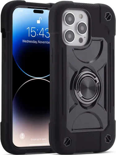 Miniatura 67 de MARKILL Funda compatible con iPhone 15 de 6.1 pulgadas con soporte integrado, [grado militar resistente de cuerpo completo] protección contra Rosa