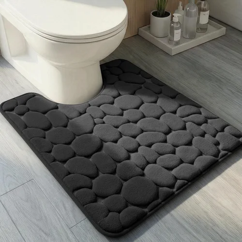 Miniatura 41 de YIHOUSE - Alfombra de espuma viscoelástica para pasillo, alfombras de baño con patrón de adoquín, superabsorbentes, alfombras de baño lavables a