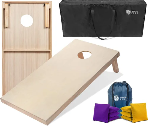Miniatura 11 de Tailgating Pros Tablas para juego de cornhole - 4 x 2 pies y 3 x 2 pies. Juego de cornhole con estuche de transporte y juego de 8 bolsas de maíz