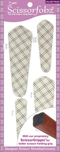 Miniatura 46 de Fundas protectoras para tijeras de diseñador, 4 unidades, tamaño surtido, diseño floral victoriano azul #4-304 Jardín floral victoriano azul