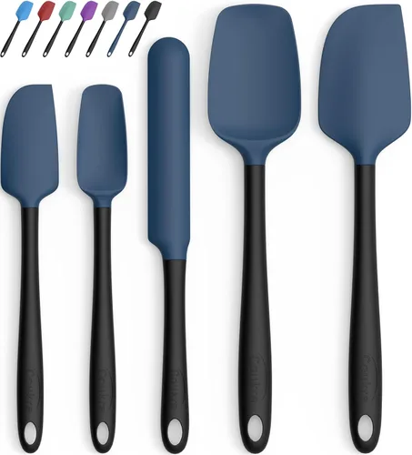 Miniatura 14 de Coukre Juego de 5 espátulas de silicona, resistentes a altas temperaturas, silicona de grado alimenticio, aptas para lavavajillas, para hornear