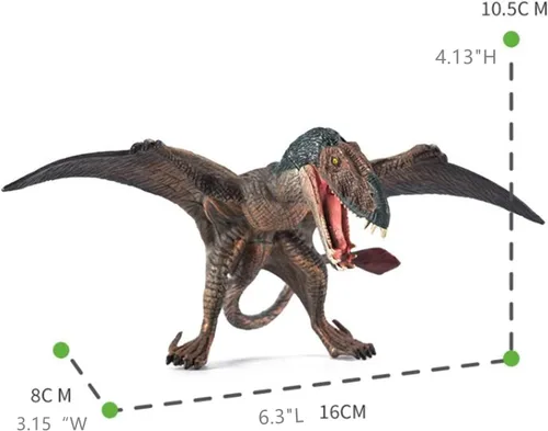 Miniatura 4 de Juguete de dinosaurio, figuras realistas de pterosaurio con alas jurásicas con boca móvil, figuras de dinosaurio pterodáctilo educativas realistas