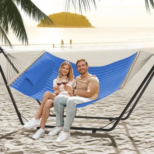 Miniatura 4 de YITAHOME Hamaca con soporte incluido, hamaca resistente, hamaca portátil impermeable de 12 pies con bolsas de almacenamiento de almohada, 450 libras