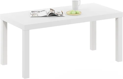 Miniatura 13 de Furinno Viola Mesa de Café, Mesa de Centro Moderna de 3 Niveles con Tablero de 1.2 Pulgadas de Grosor, Mesa Auxiliar con Estante Abierto y Blanco