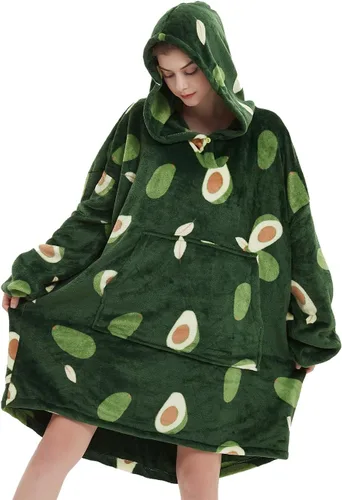 Miniatura 9 de ABENCA Manta con capucha para adultos, sudadera de gran tamaño de franela ligera, cálida y acogedora, talla única. Animal