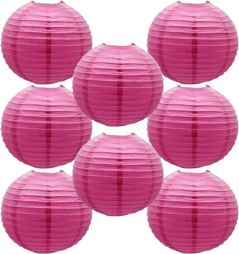 Miniatura 42 de Linternas de papel doradas chinas, japonesas, colgantes, redondas, para decoración de fiesta de Año Nuevo y Año Nuevo Lunar (12 unidades)