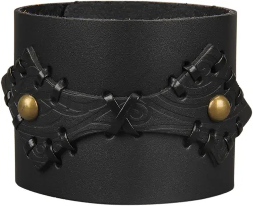 Miniatura 44 de Jeilwiy Pulseras de cuero punk para hombres, pulseras hechas a mano, brazalete ancho, joyería trenzada, color negro y marrón, ajustable, regalos