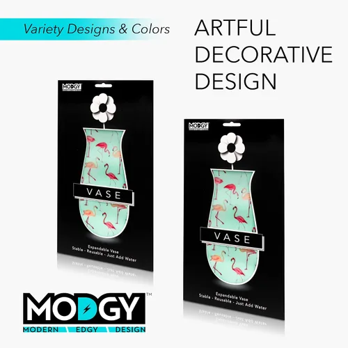 Miniatura 5 de MODGY Florero expandible, plástico decorativo moderno plegable impreso jarrones para centros de mesa para bodas, mesa de comedor, decoración