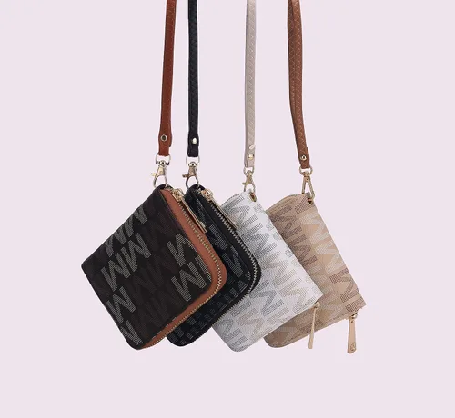 Miniatura 7 de MKF - Cartera de pulsera para mujer múltiples ranuras para tarjetas bolso de piel sintética correa extraíble