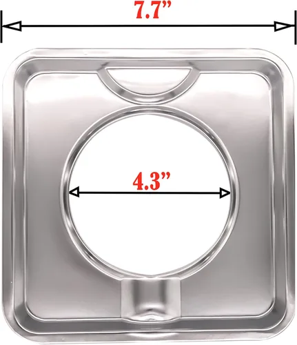 Miniatura 2 de SGP-400 Paquete de 4 Reemplazo Cuadrado Cromado de 7.75" x 7.75" para Bandeja de Goteo de Estufa de Gas Reemplaza 786333 PS11744751 WP786333